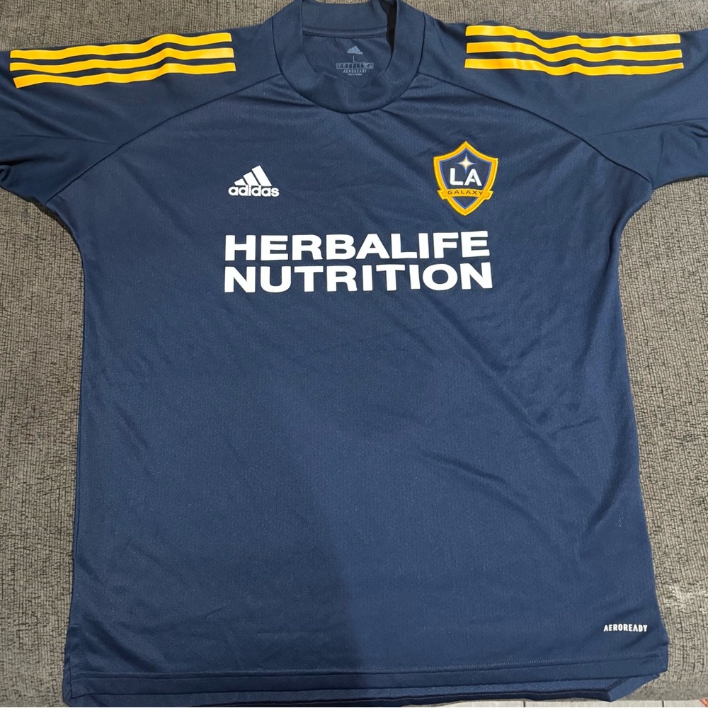 Adidas LA Galaxy Training Jersey Navy and Gold